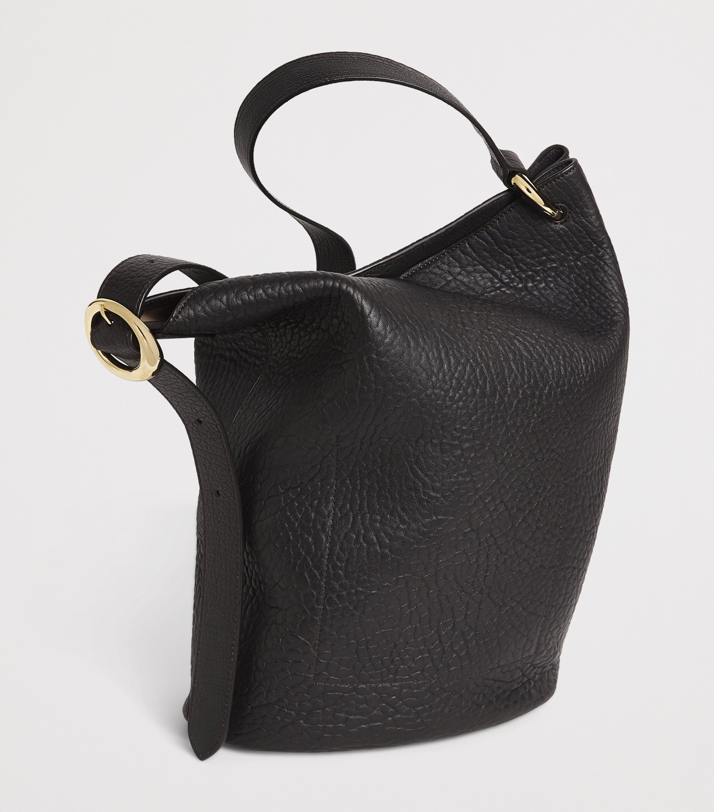 Joseph Womens Leather Pebble Bucket Bag Cocoa Image 3