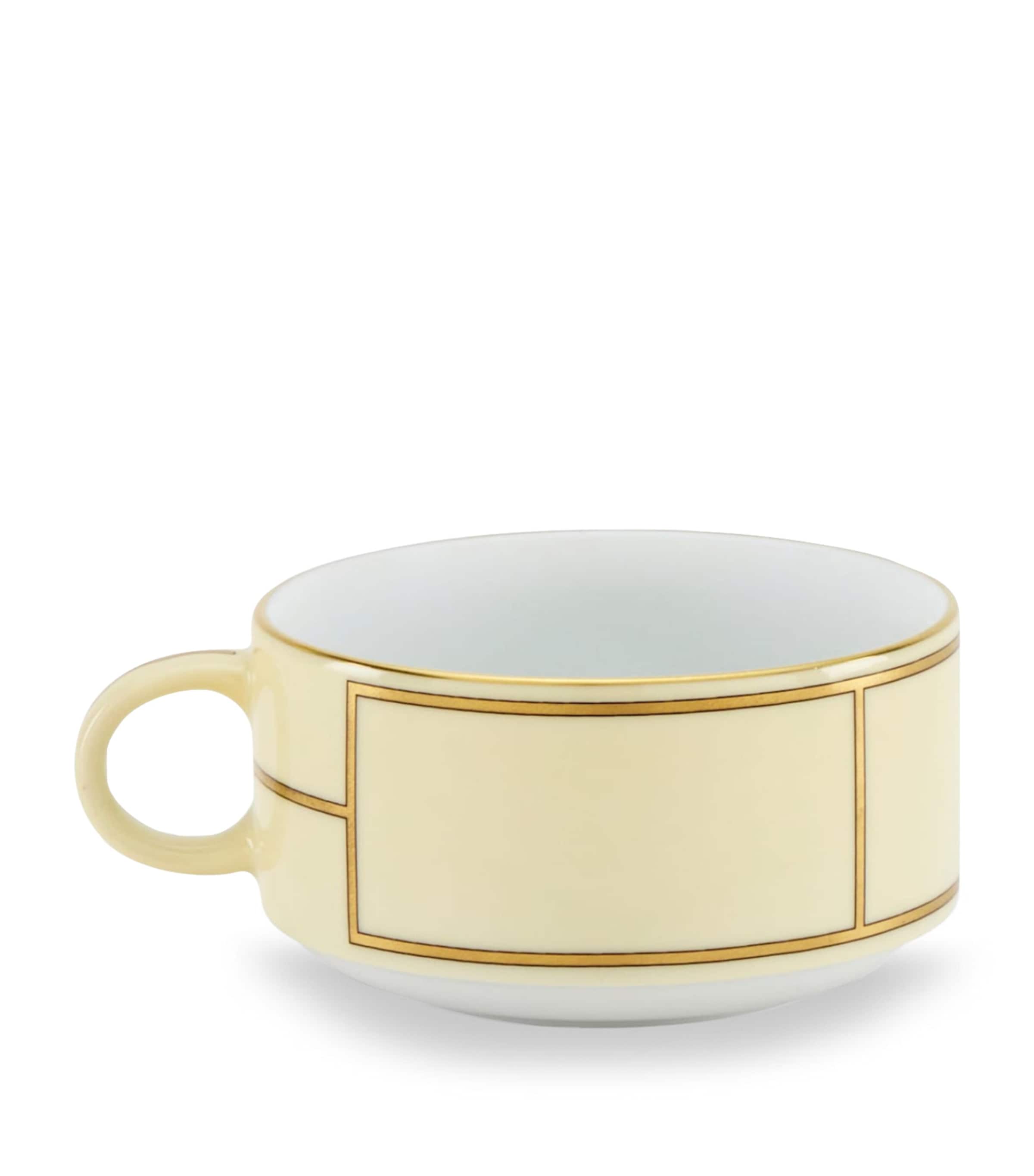 GINORI 1735 Porcelain Colonna Diva Giallo Teacup (245ml) | Dining | Tableware | Tea Cups & Saucers