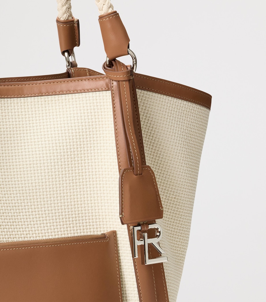 Woven Calfskin-Trim RL 888 Tote Bag NATURAL-101 Image 3