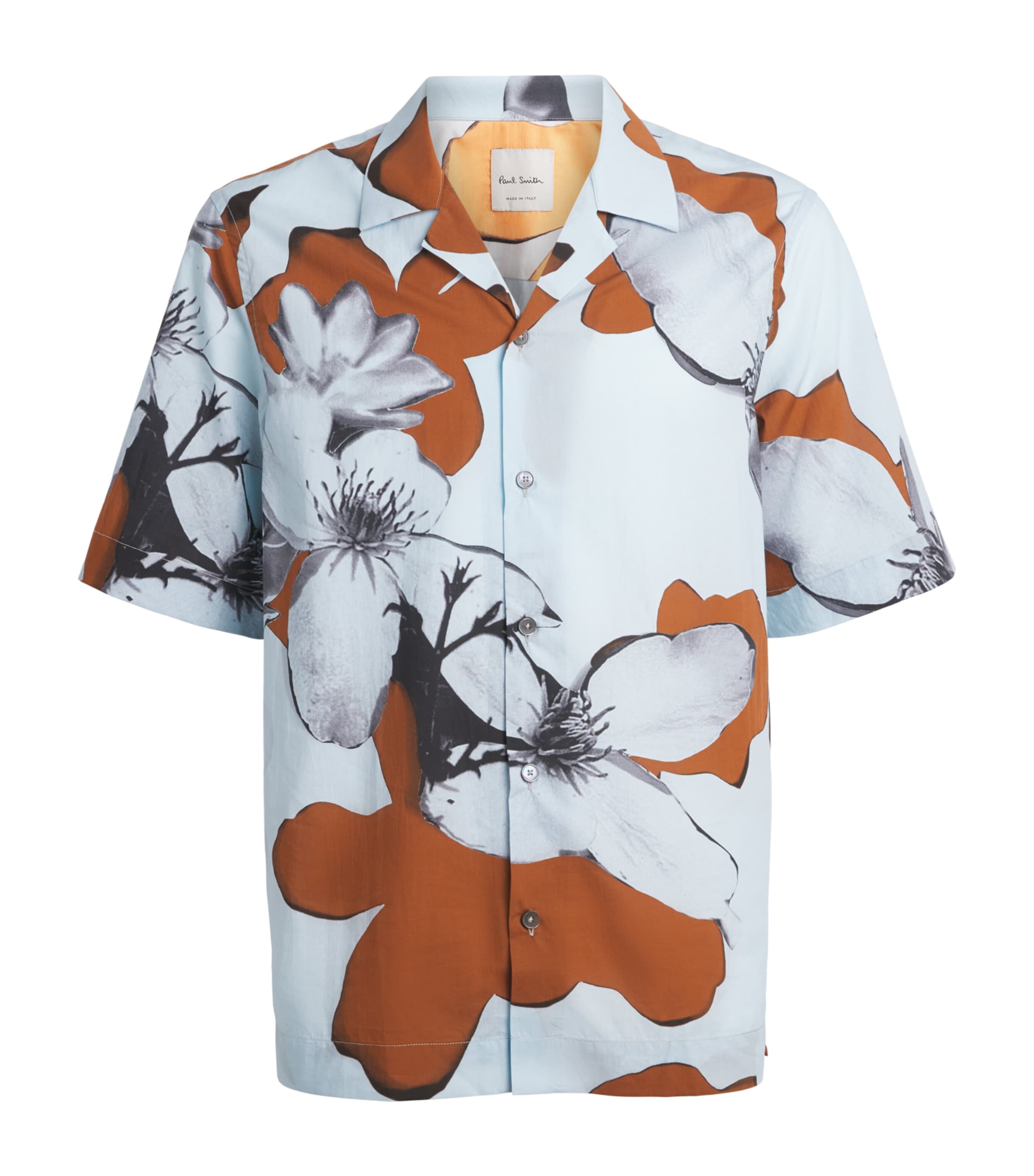 Paul Smith Mens Cotton Printed Shirt Blue Image 1
