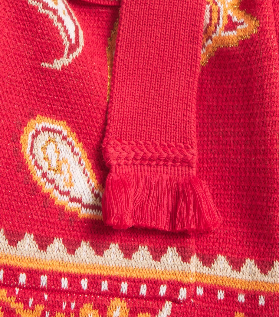 Cotton Paisley Jacquard Jude Cardigan JIMI RED Image 5