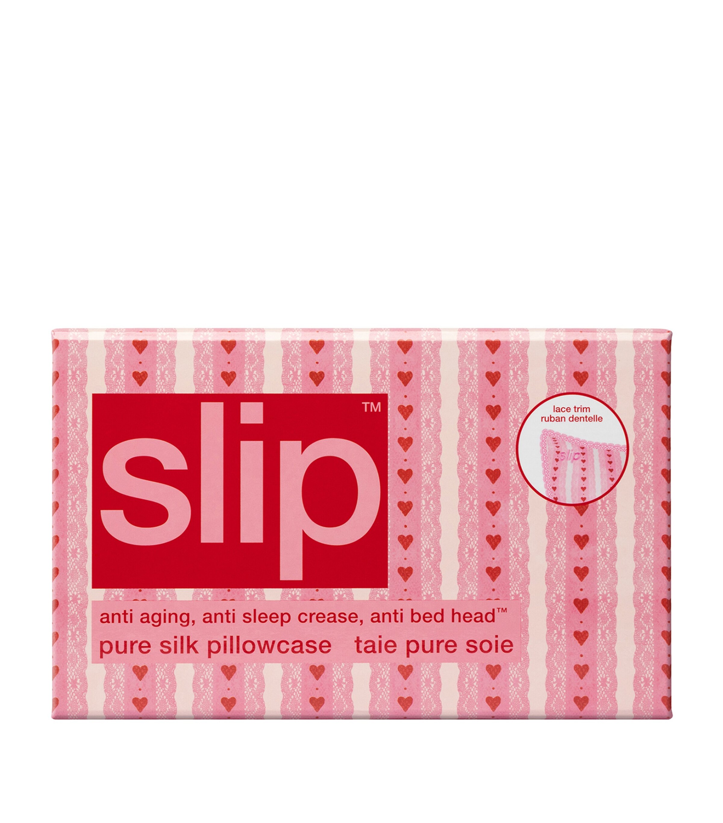 Lace-Trim Silk Sweetie Queen Pillowcase SWEETIE Image 7