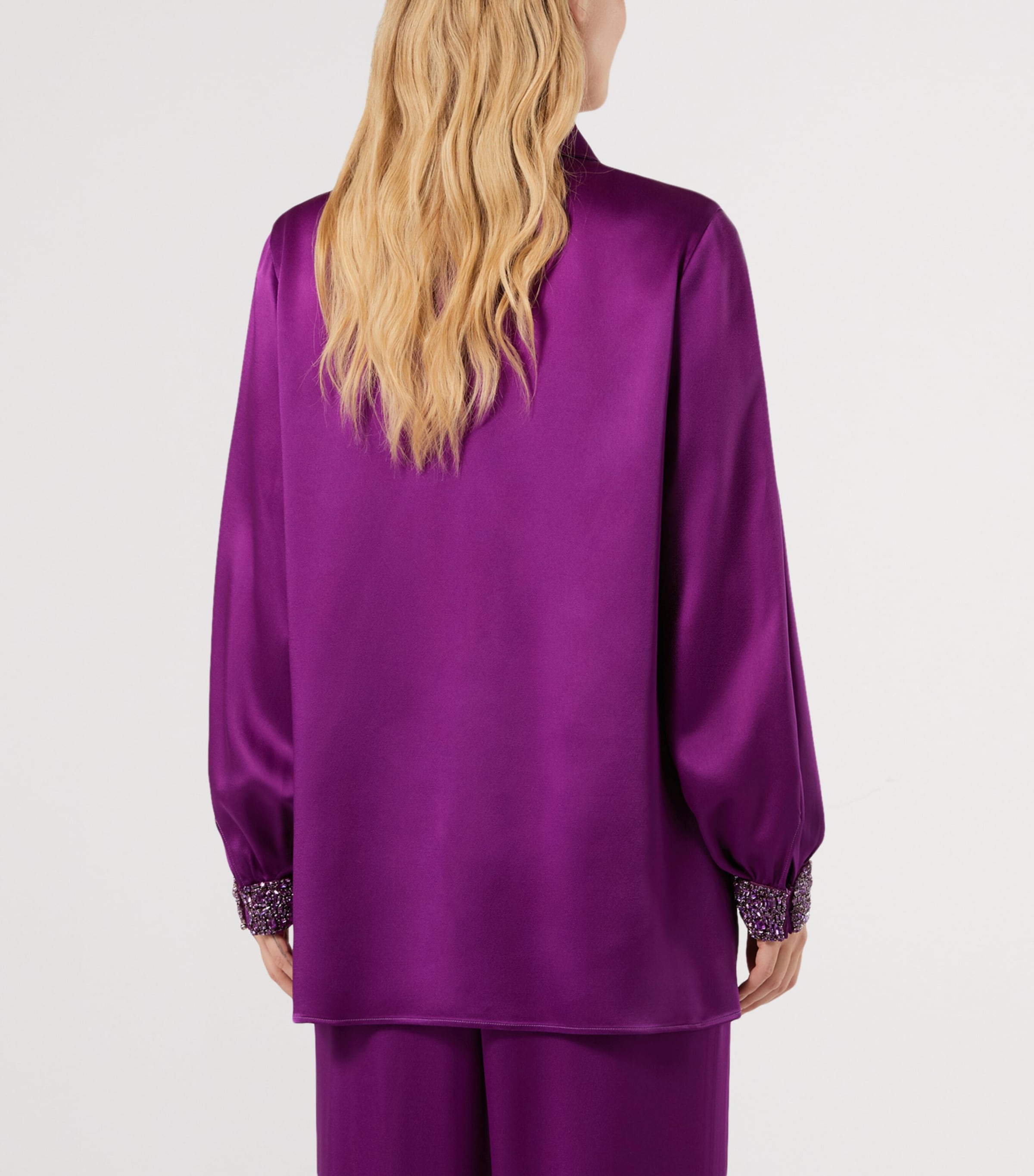 Marina Rinaldi Womens Embellished Shirt Fuxia Viola Image 4