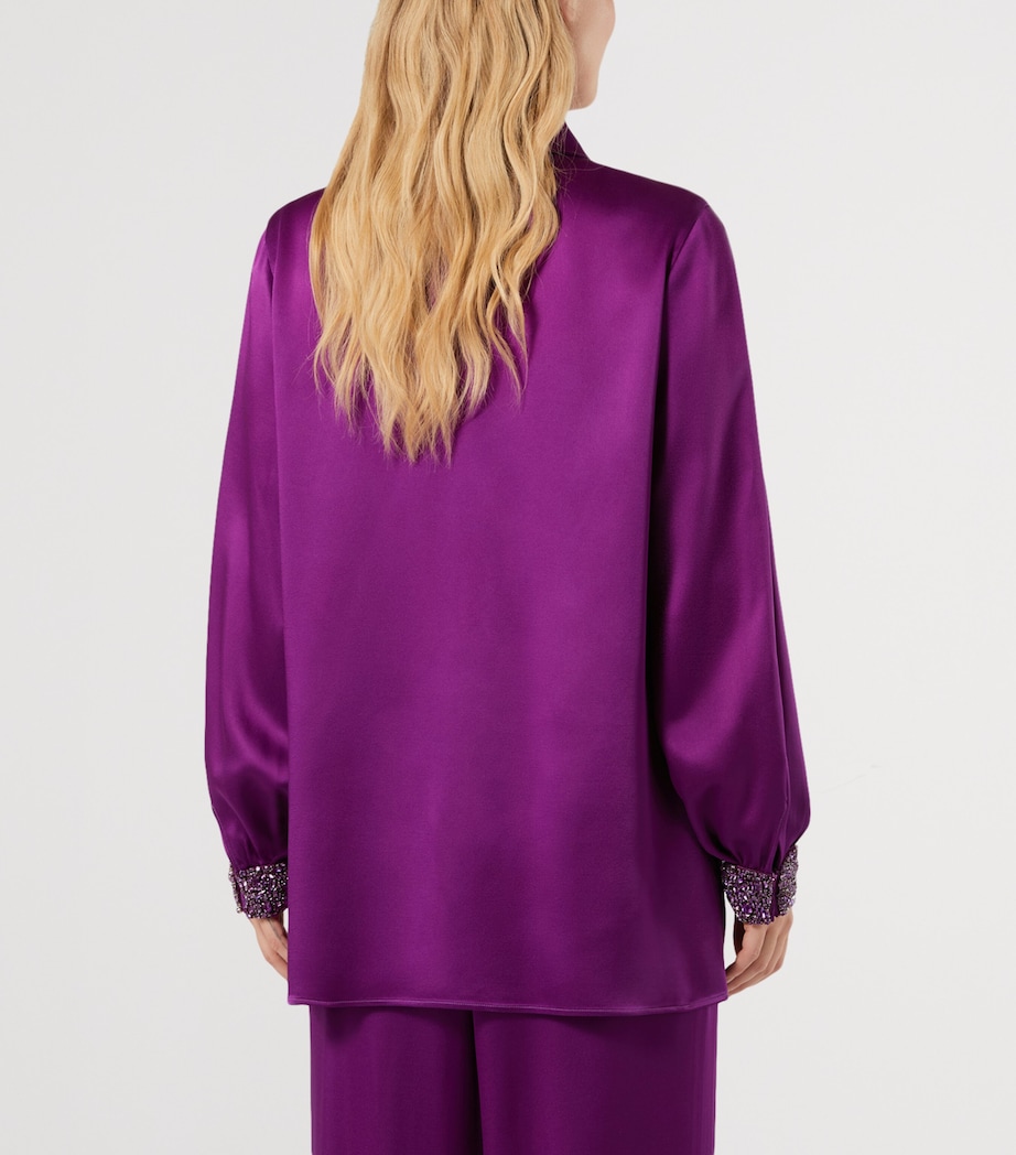 Marina Rinaldi Womens Embellished Shirt Fuxia Viola Image 4