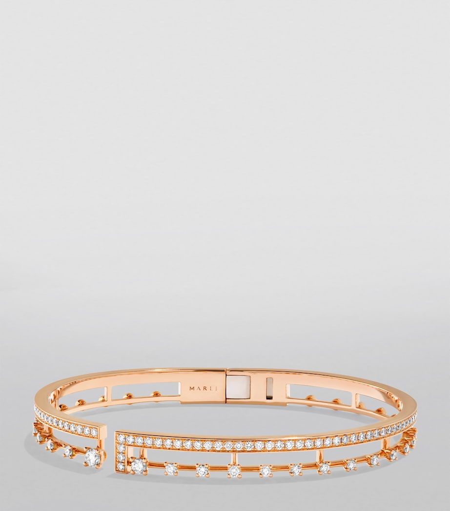 Medium Rose Gold and Diamond Avenues Bangle ROSE GOLD Image 3