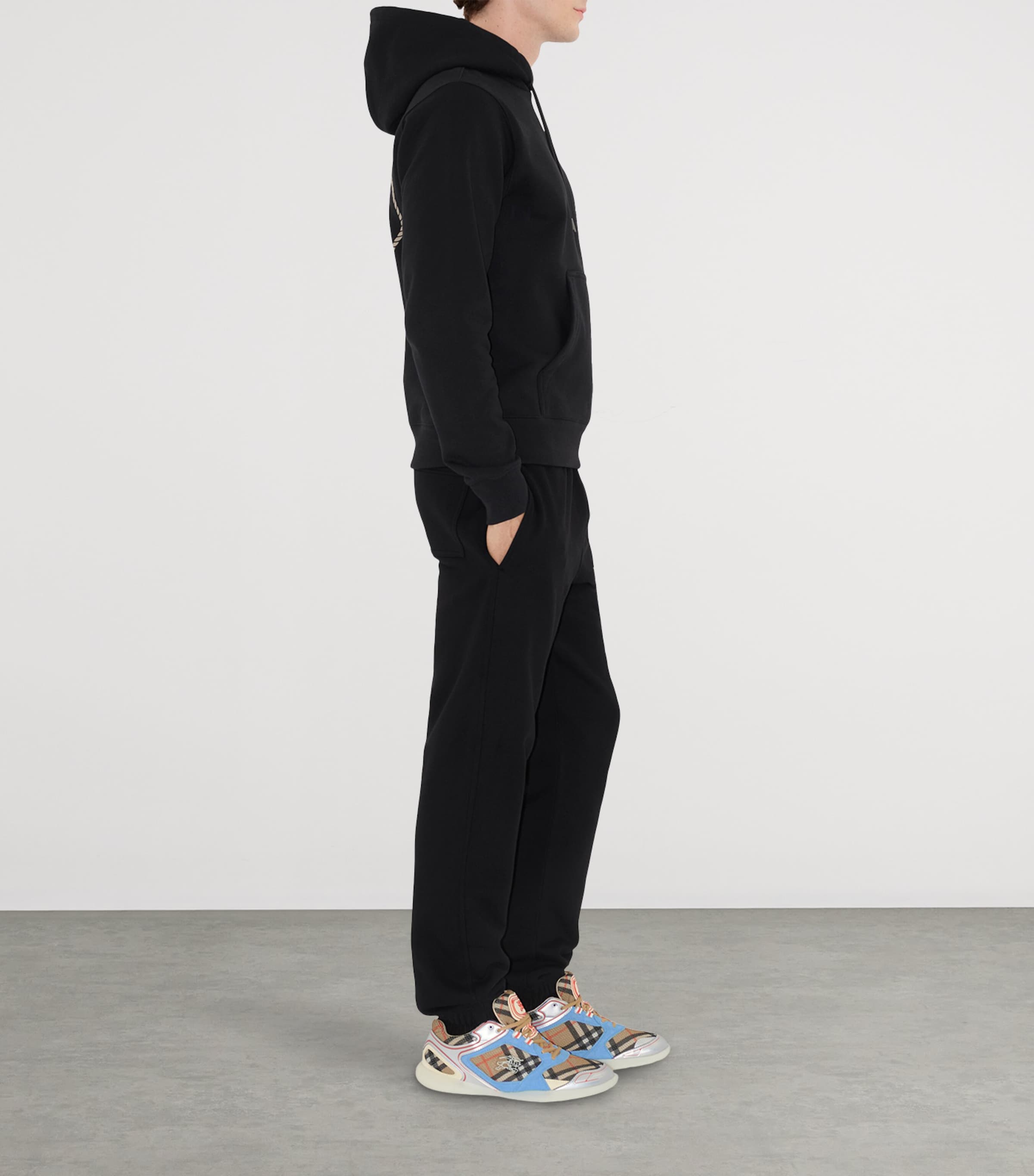 Cotton Knight Stamp Sweatpants BLACK Image 3