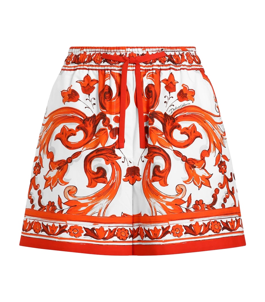 Dolce&Gabbana Womens Cotton Majolica Print Shorts Combined Colou Image 1