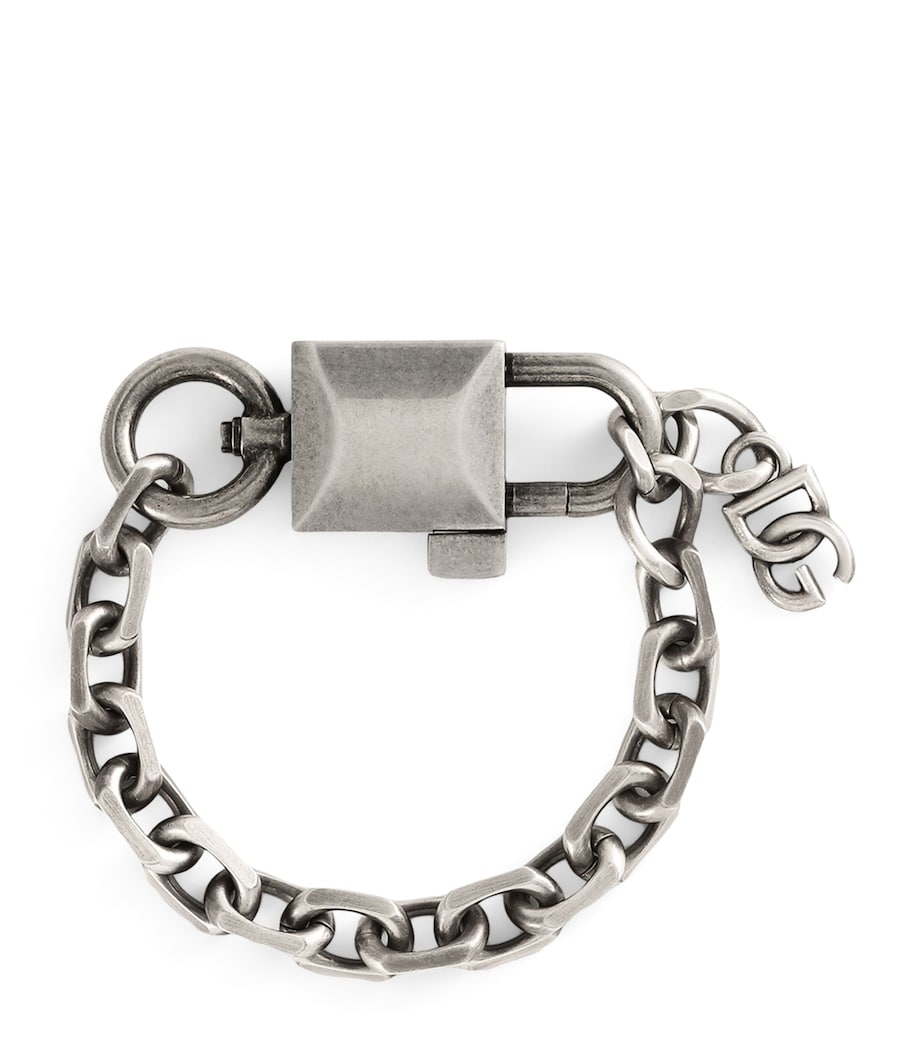 Dolce&Gabbana Chunky Padlock Bracelet Antique Silver Image 1