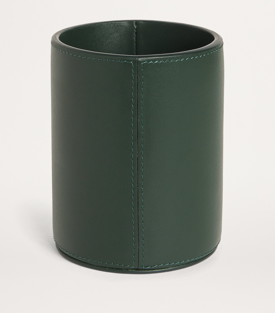 Leather Pen Pot GREEN Image 2