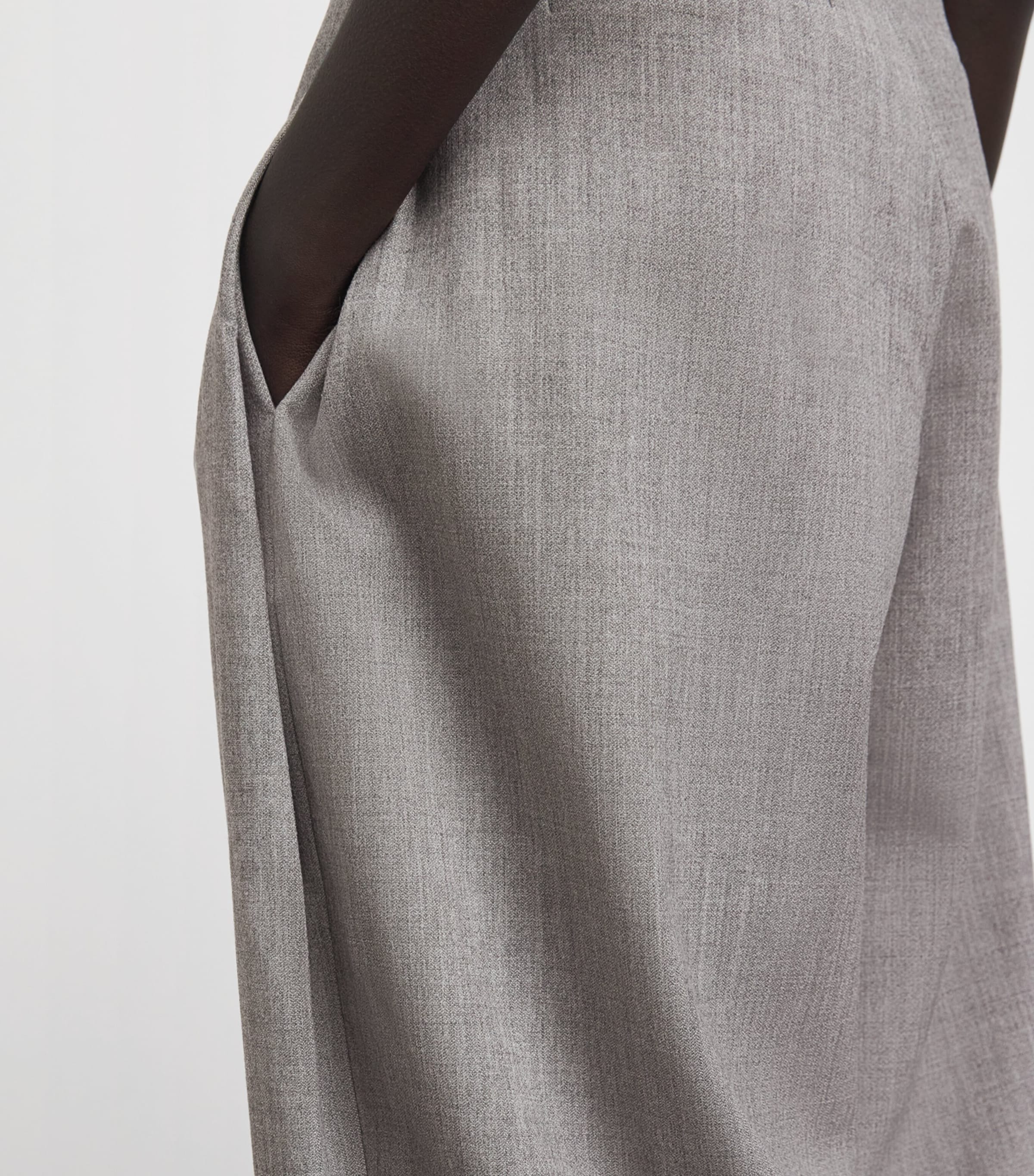Source Unknown Womens Pintuck Bimba Wide-Leg Trousers Gy Image 3