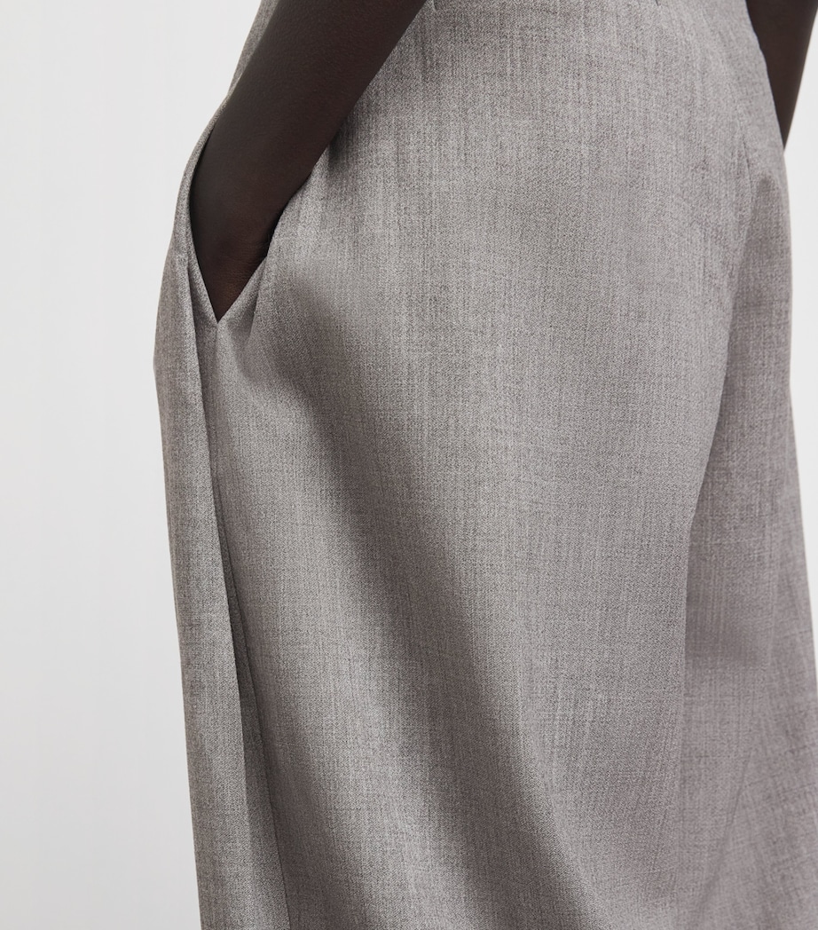 Source Unknown Womens Pintuck Bimba Wide-Leg Trousers Gy Image 3