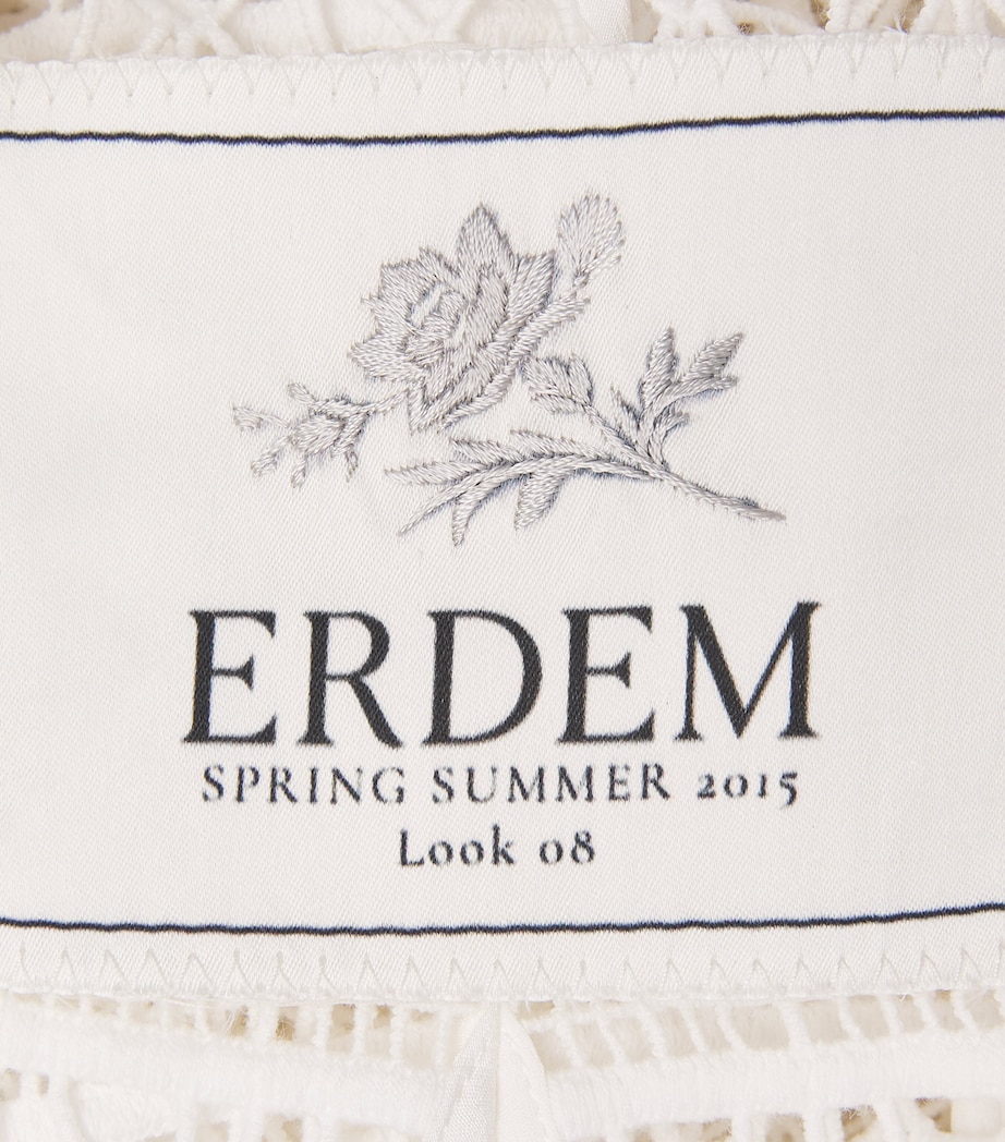 Erdem Womens Cotton Lace Ruffle Gown Off White Image 6
