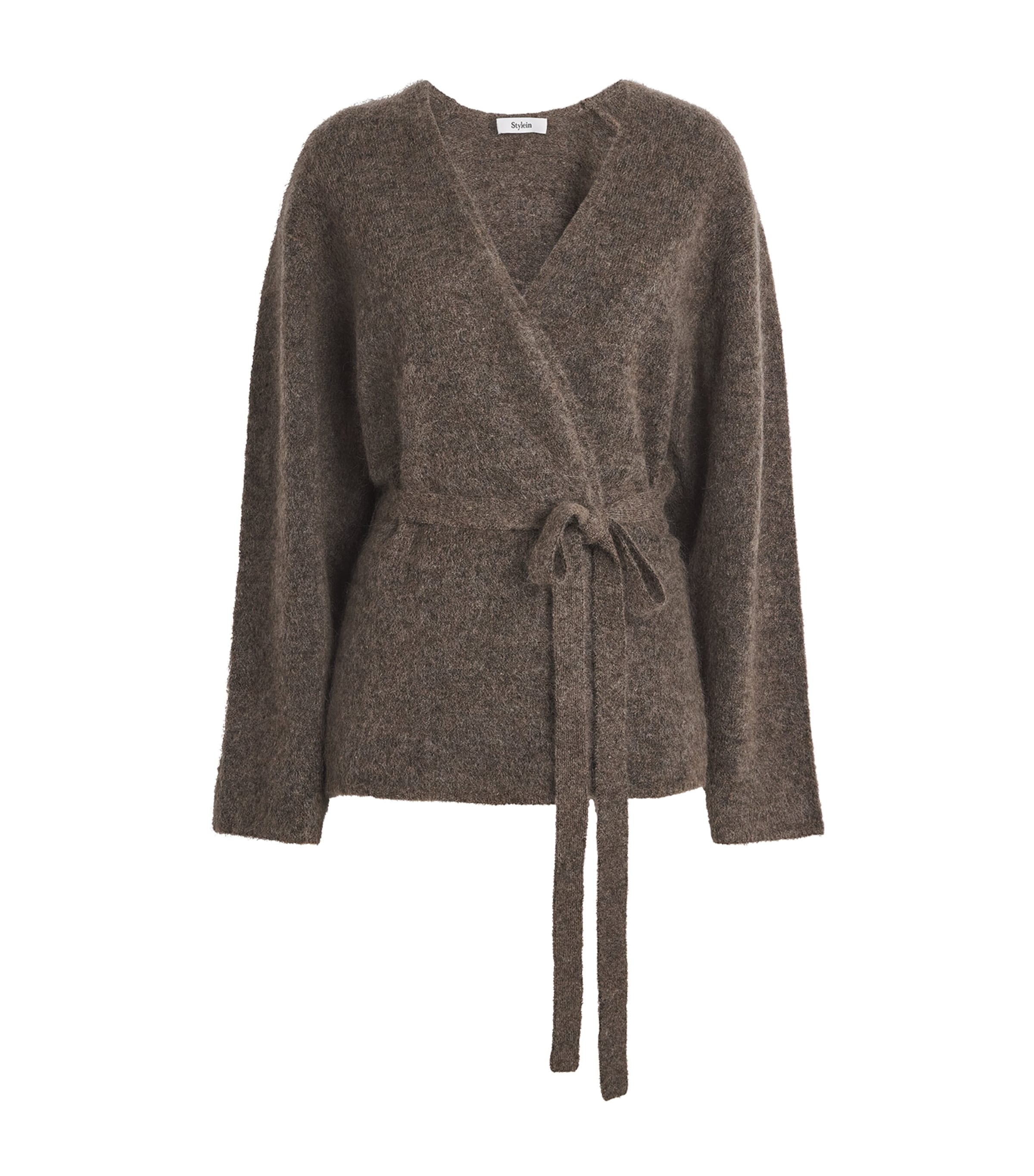 Stylein Brushed Mohair-blend Neriselle Cardigan In Brown