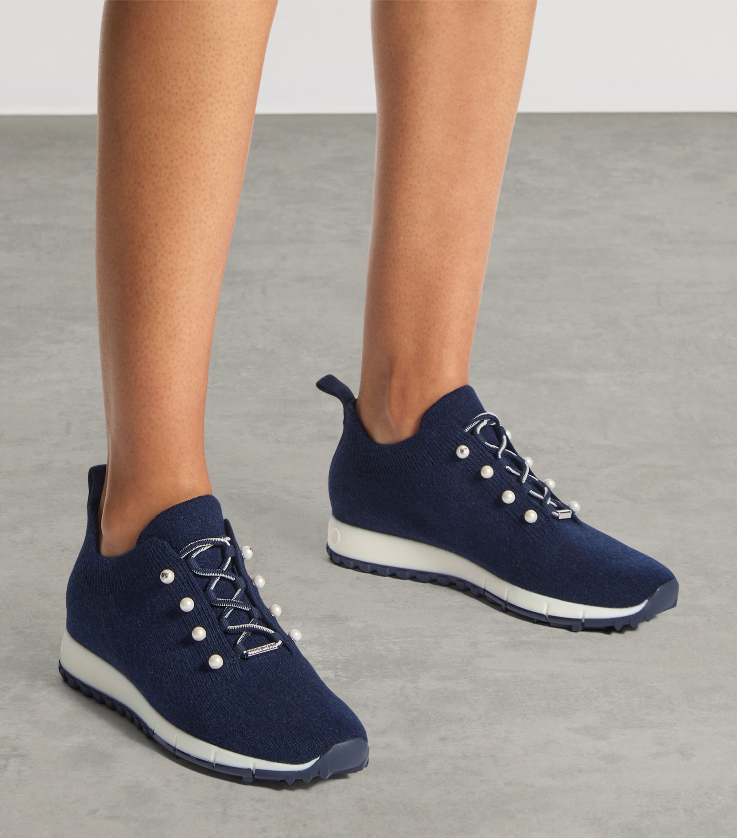 Jimmy Choo Veles Cashmere Sneakers V Marine Mix Image 2