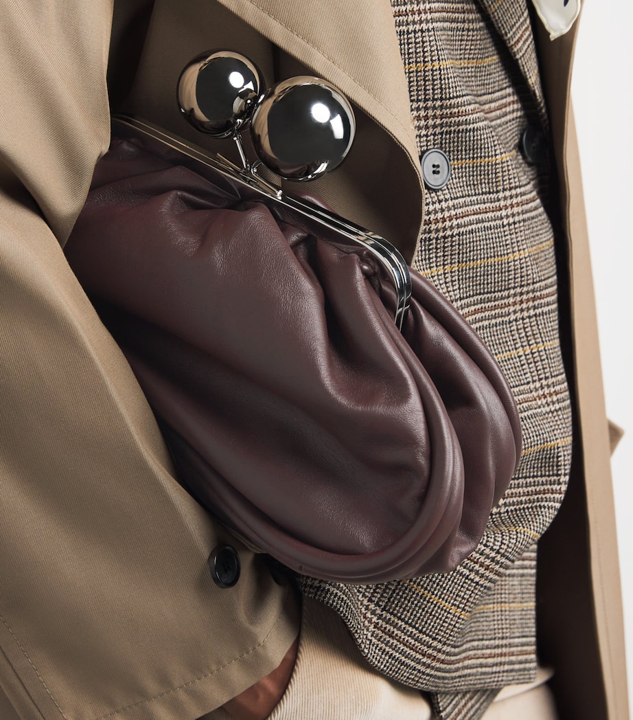 Medium Leather Pasticcino Clutch Bag BROWN Image 2