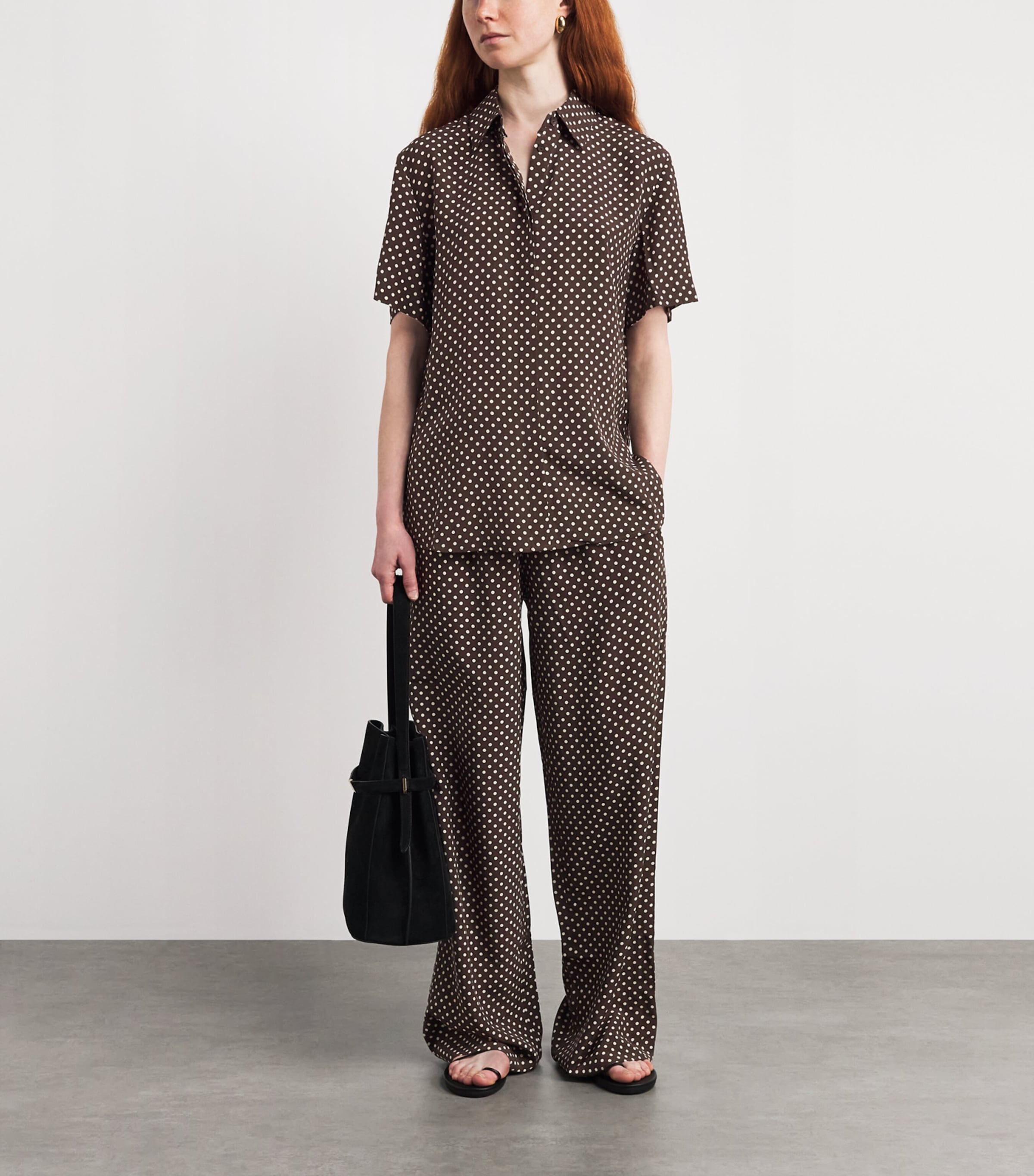 Matteau Womens Silk Polka Dot Shirt Plka Dot Plk Chc Image 2