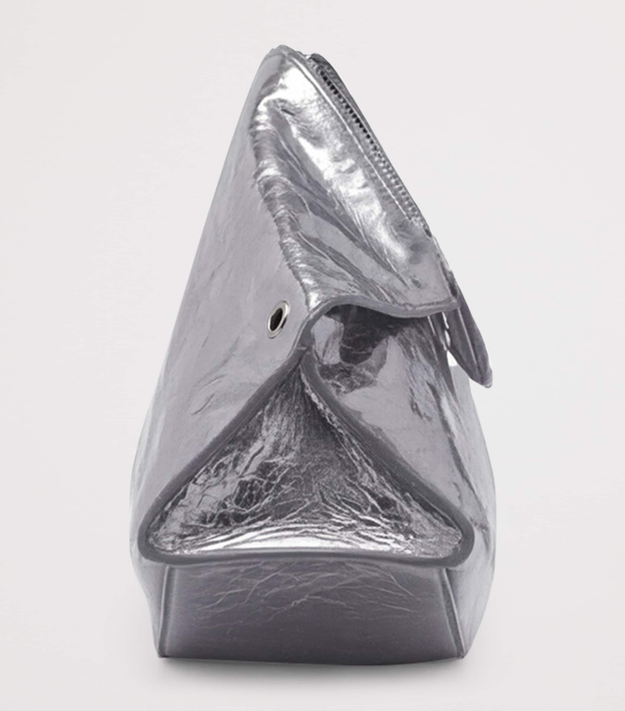 McQueen Cracked Metallic Leather Manta Pouch Image 4