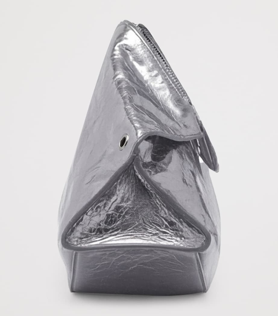 McQueen Cracked Metallic Leather Manta Pouch Image 4