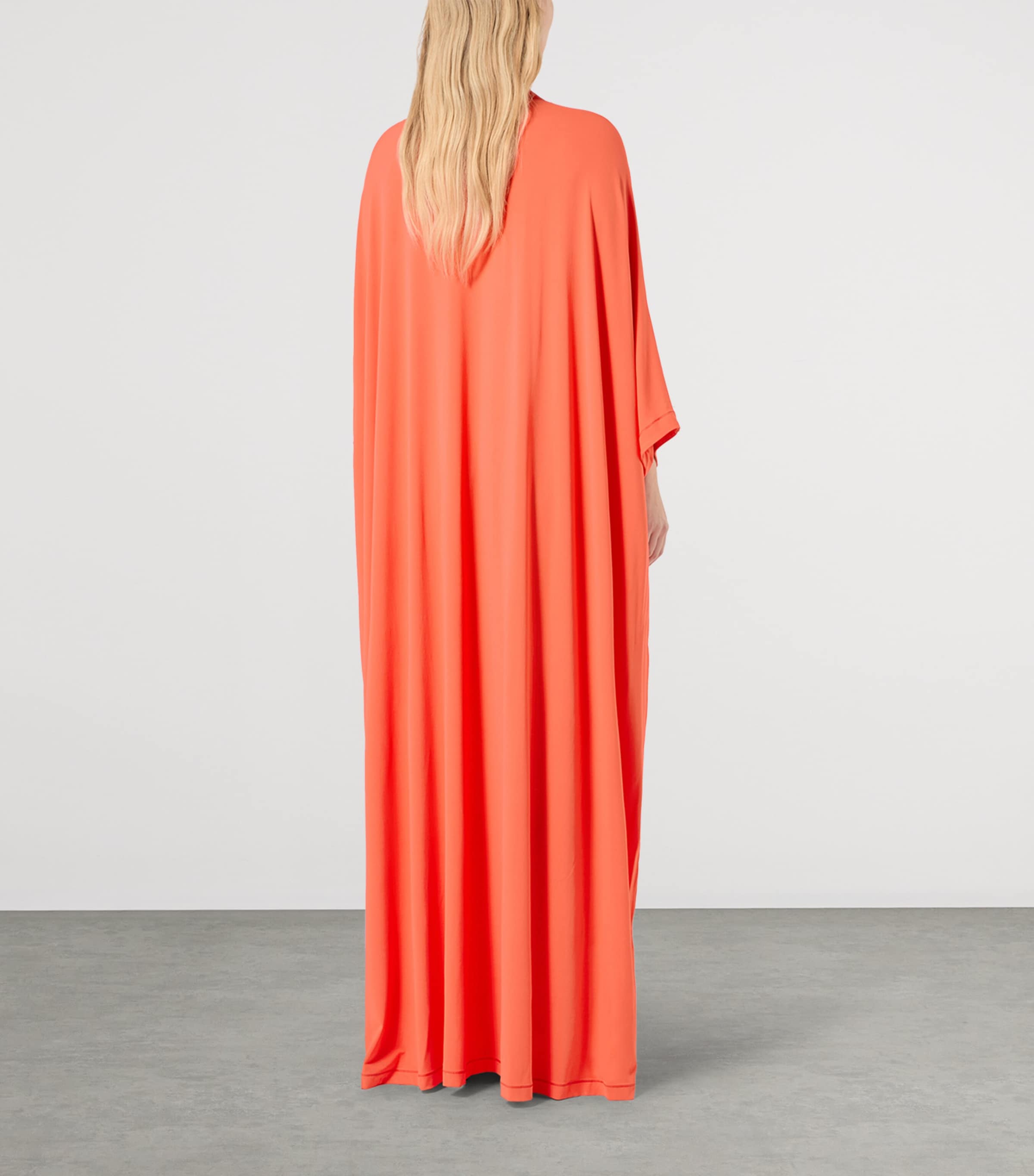 Marina Rinaldi Womens Jersey Fish-Detail Maxi Dress Coral Image 4