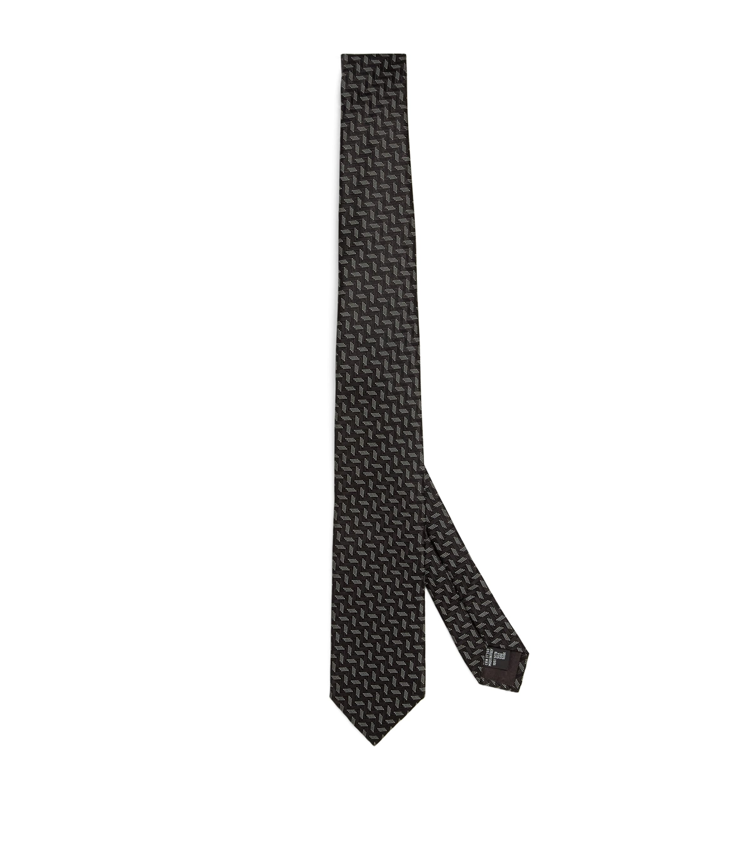 GIORGIO ARMANI SILK GEOMETRIC JACQUARD TIE 