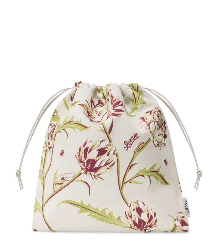 LOEWE x Paula's Ibiza Small Cotton Floral Pouch Soft White Image 1
