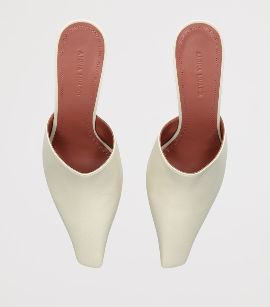 Leather Jamie Heeled Mules 80 BONE Image 4