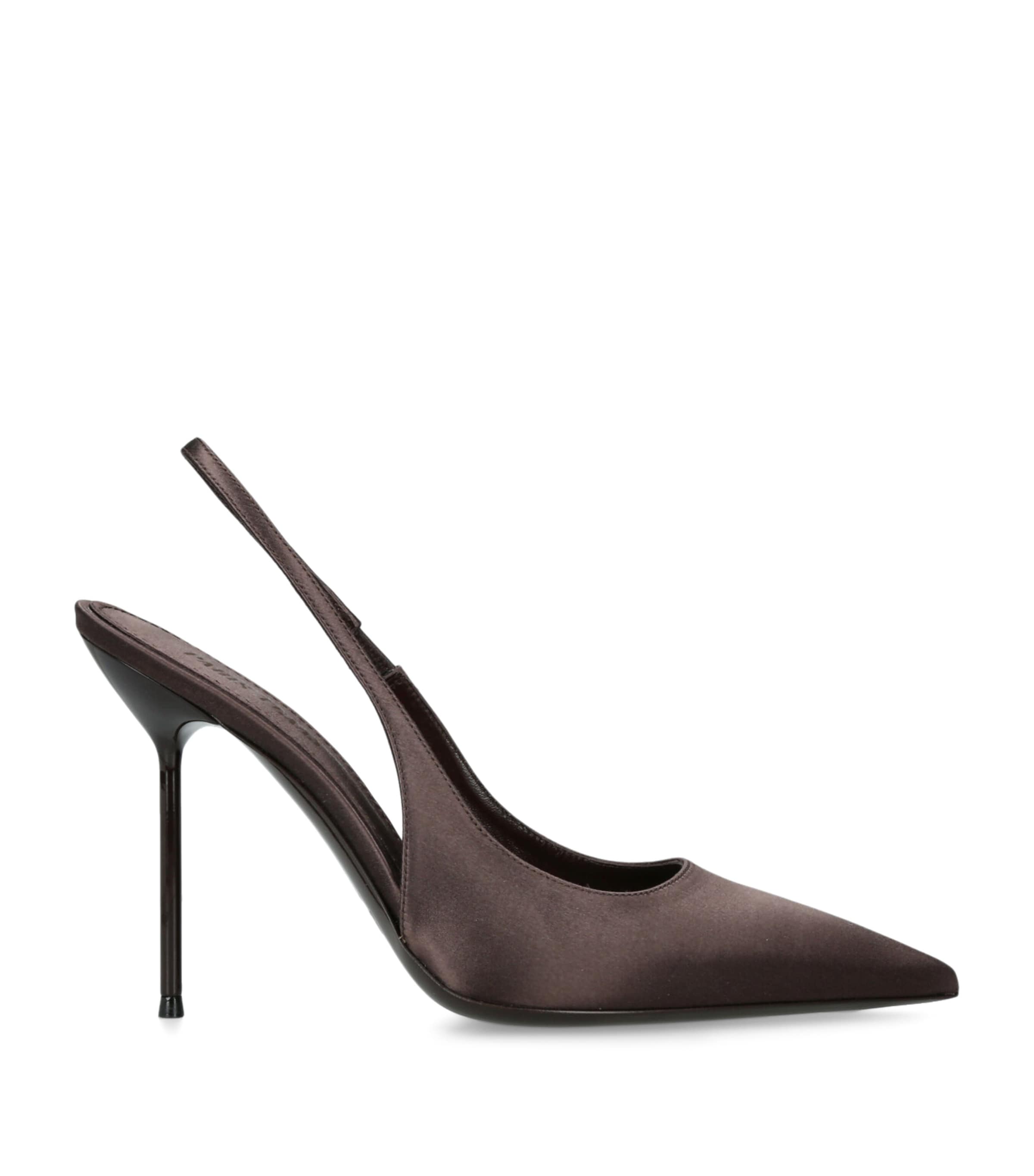 Paris Texas Satin Lidia Slingback Pumps 105 In Brown