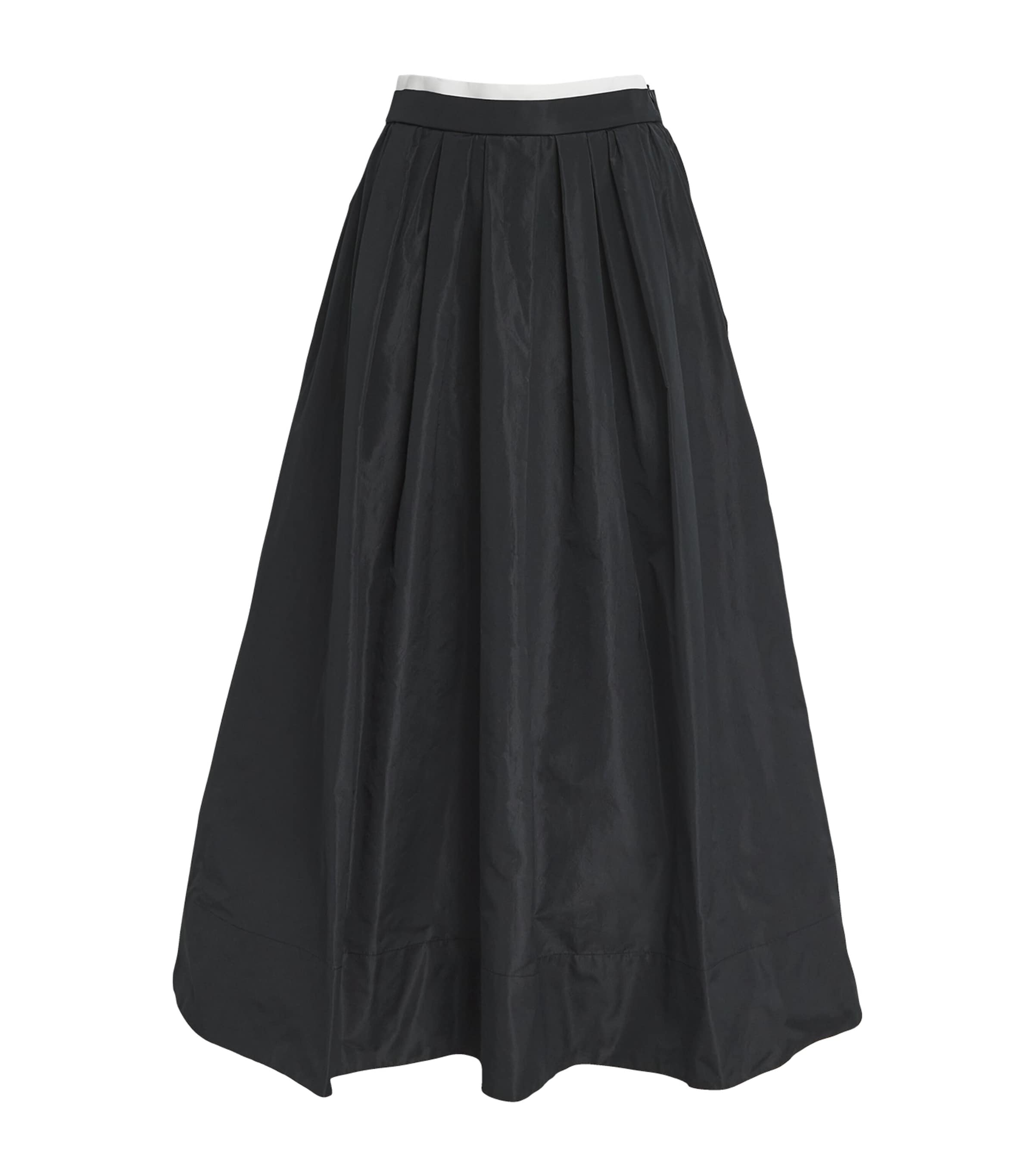 Maje Pleated Midi Skirt In Black