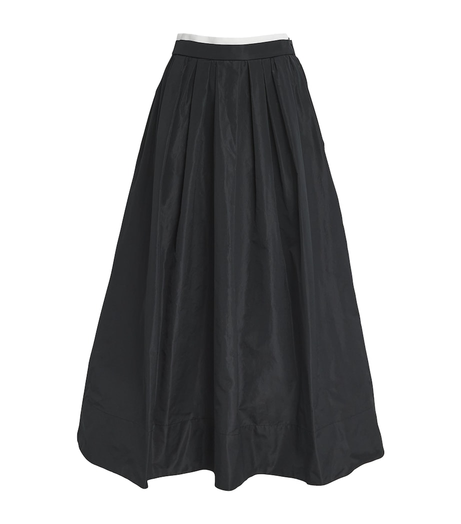Pleated Midi Skirt BLACK Image 1