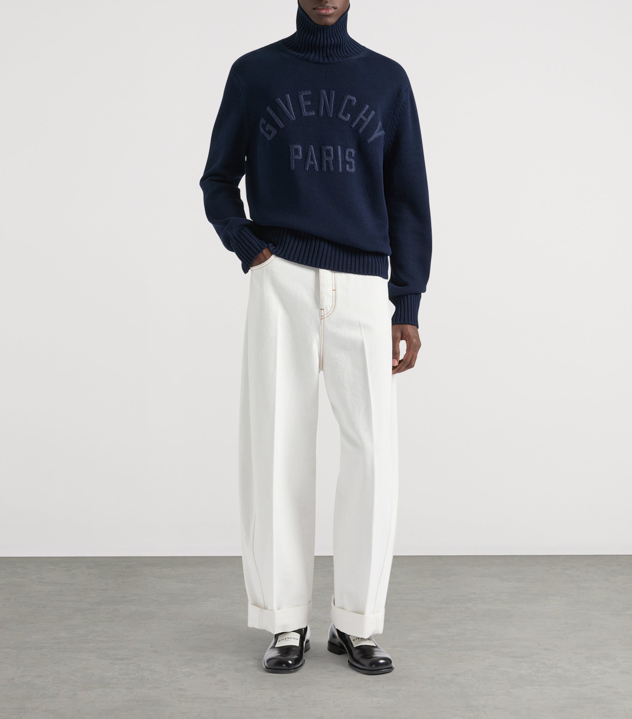 Silk Barrel-Leg Trousers WHITE Image 4