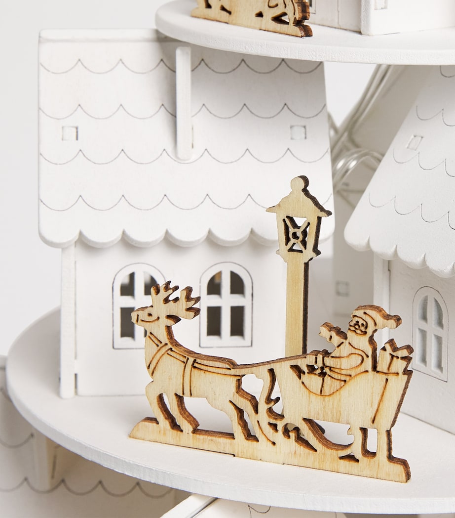 Wood LED Tiered Christmas Scene Ornament (28.5cm) NATURAL/WARM WHITE Image 2