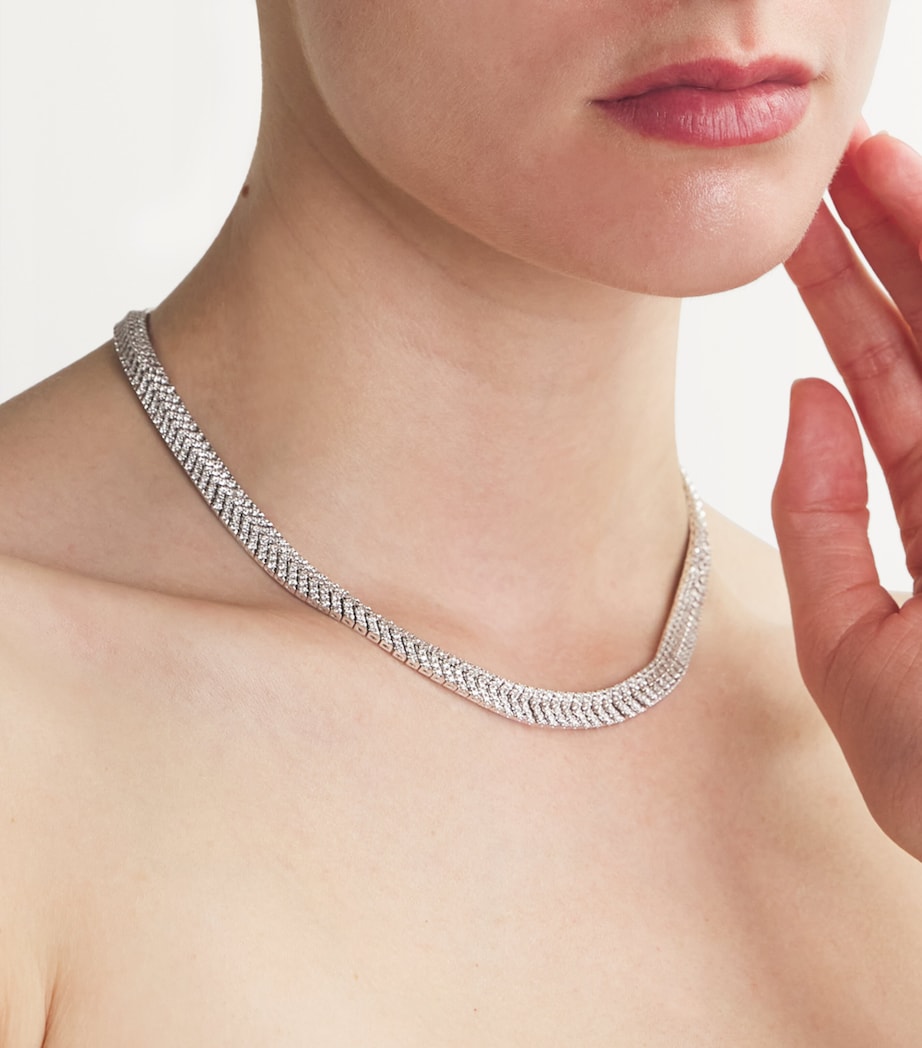 White Gold and Diamond Zipper Choker WHITE GOLD Image 4