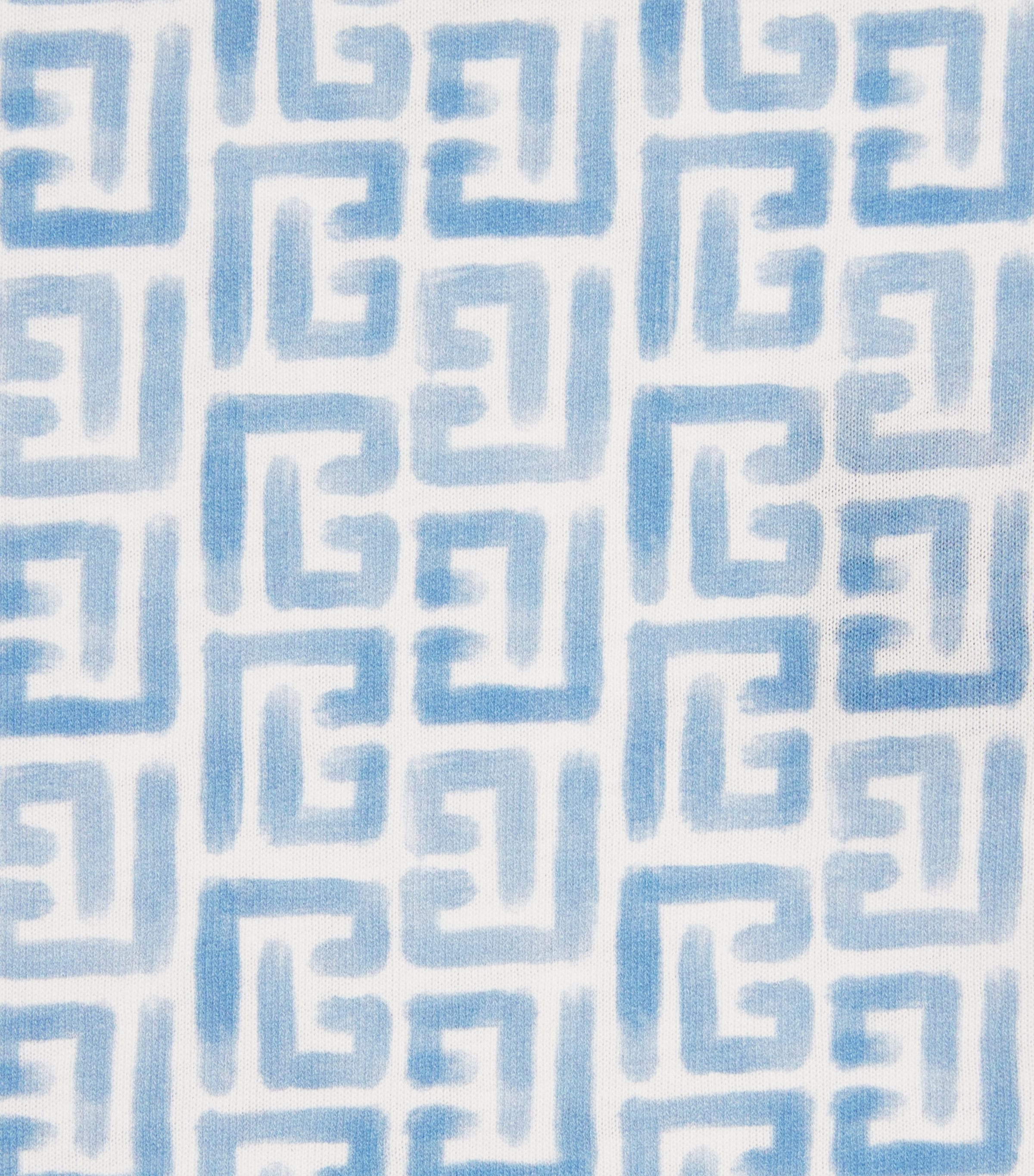 Cotton Monogram T-Shirt (4-14 Years) 100CE WHITE/BLUE Image 3