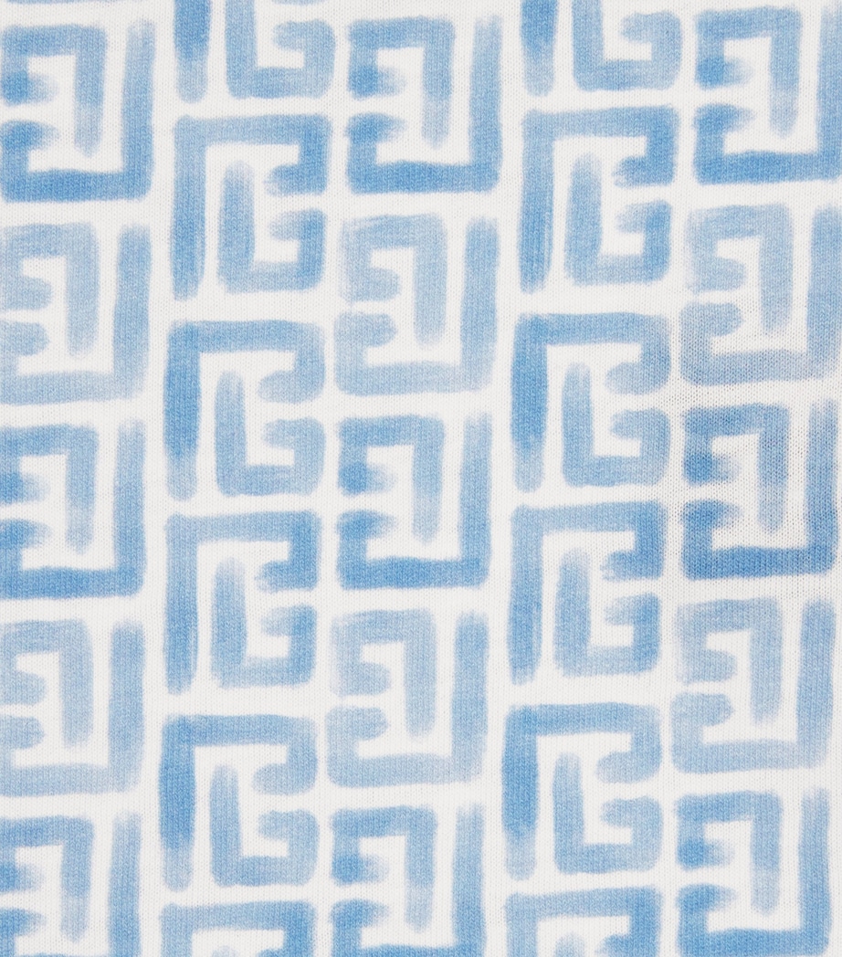 Cotton Monogram T-Shirt (4-14 Years) 100CE WHITE/BLUE Image 3