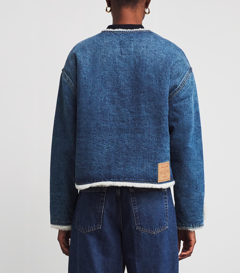 Faux Shearling-Lined Denim Jacket BLUE JEAN Image 4