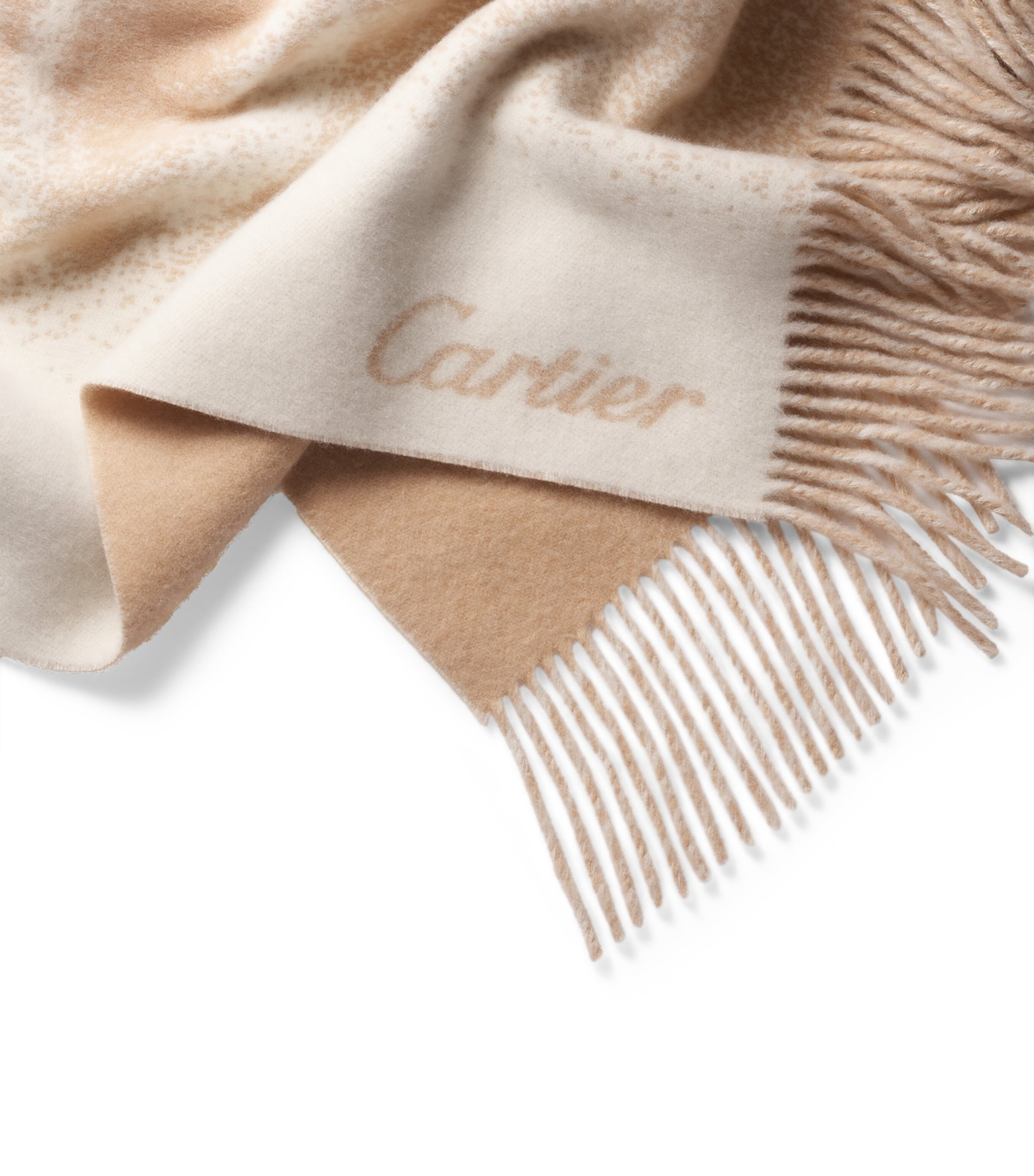 Cashmere Reflecting Panthère de Cartier Blanket (190cm x 140cm) BEIGE Image 3