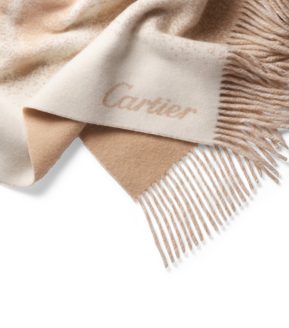 Cashmere Reflecting Panthère de Cartier Blanket (190cm x 140cm) BEIGE Image 3