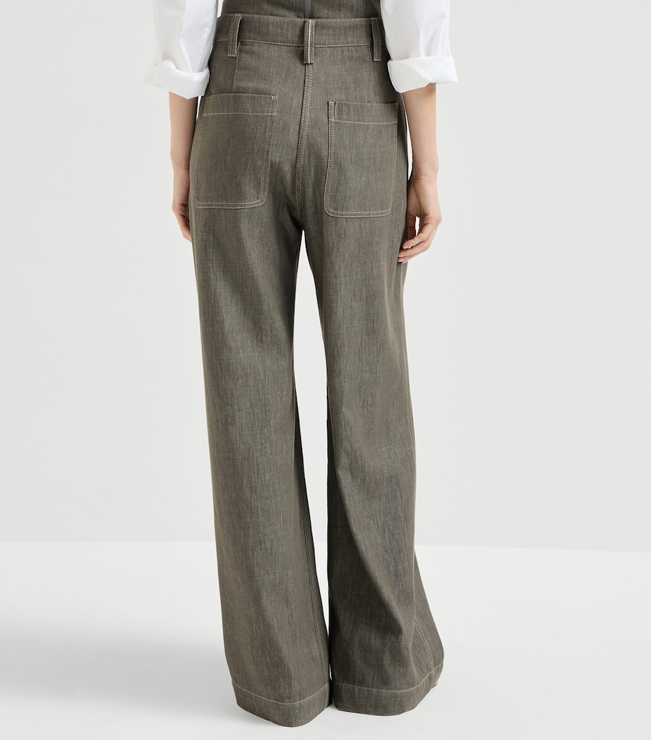 Pleated Wide-Leg Jeans C004 Image 5
