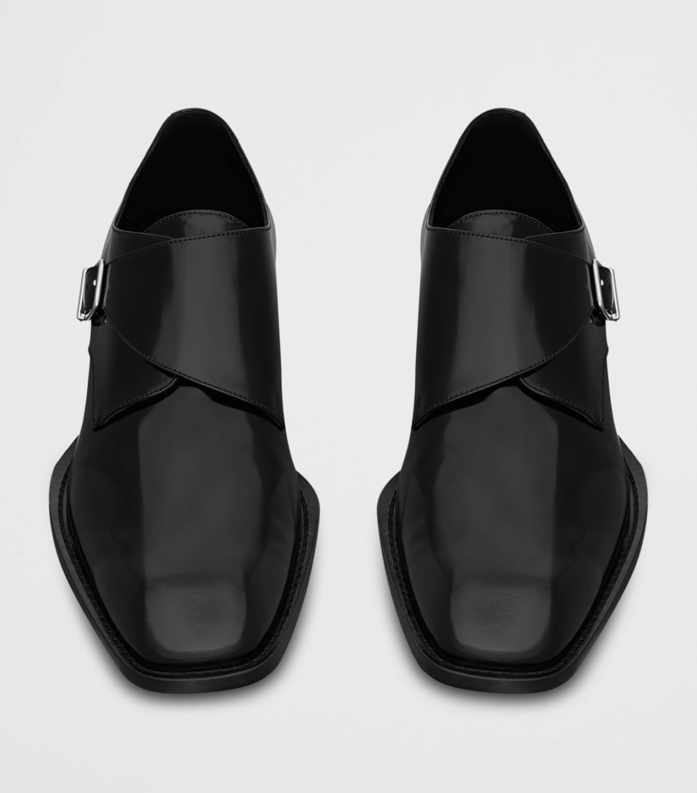 Saint Laurent Leather Connor Buckled Monk Shoes Image 3