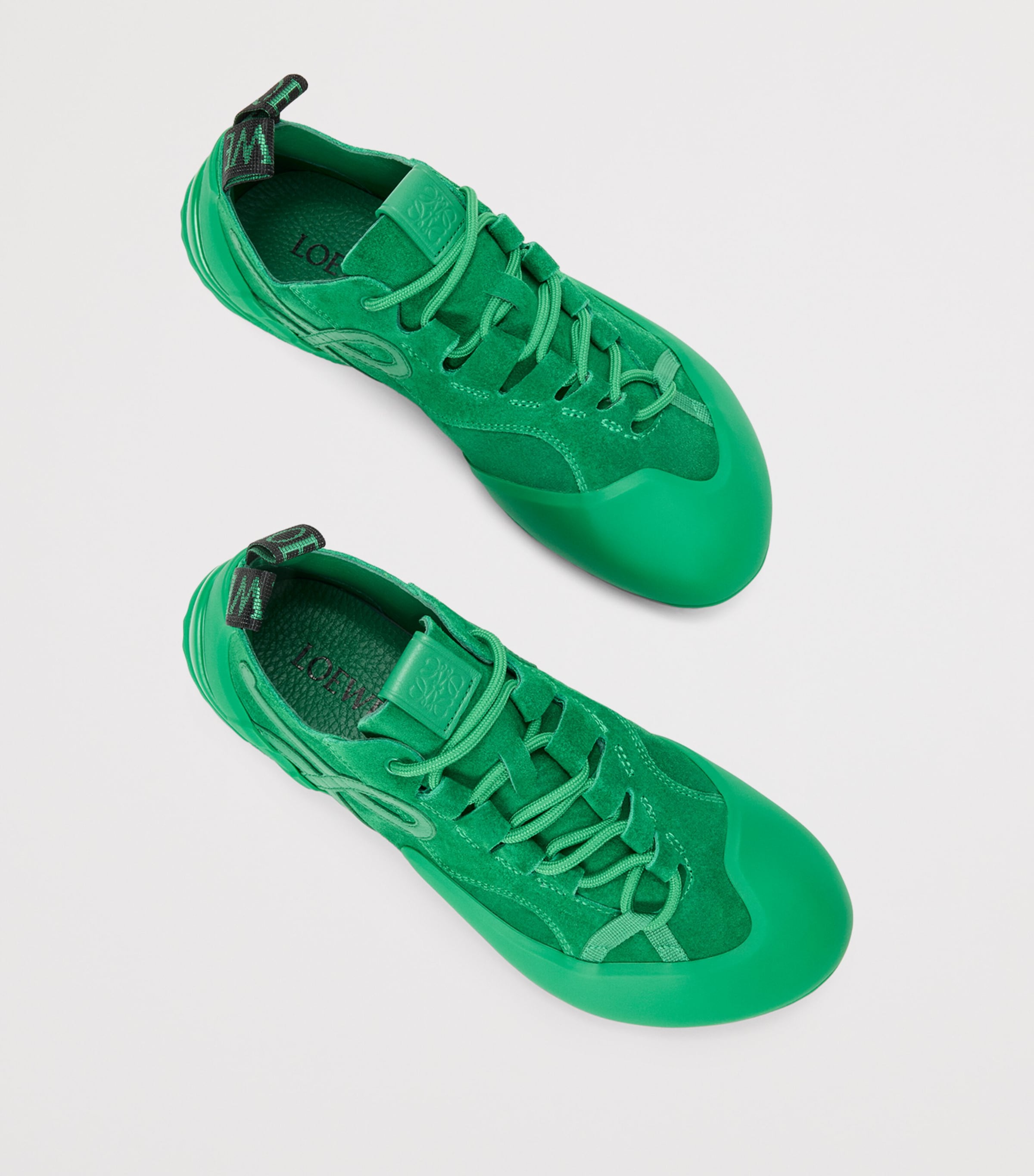Split Leather Grip Sneakers JUNGLE GREEN Image 4