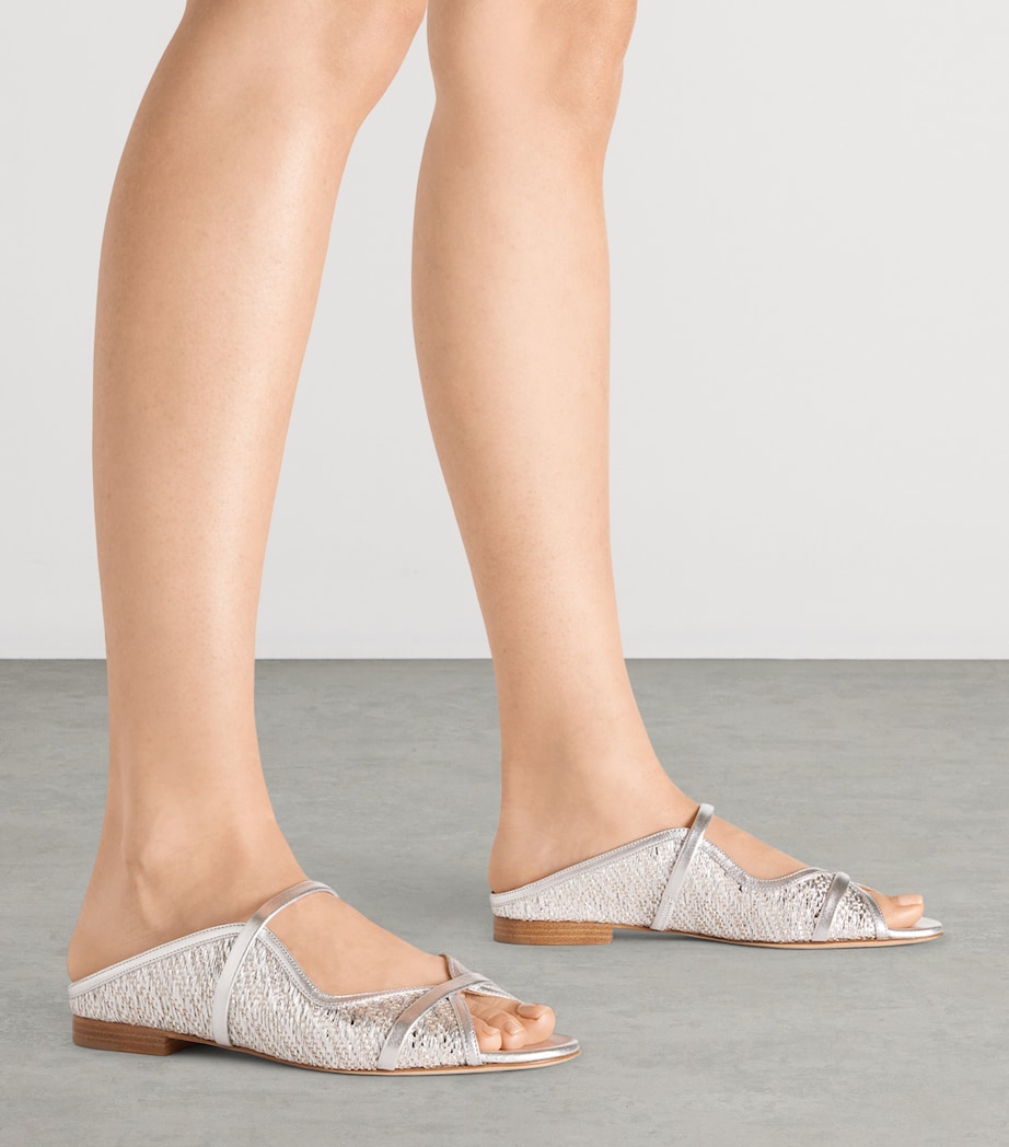 Metallic Raffia Norah Sandals SILVER Image 2
