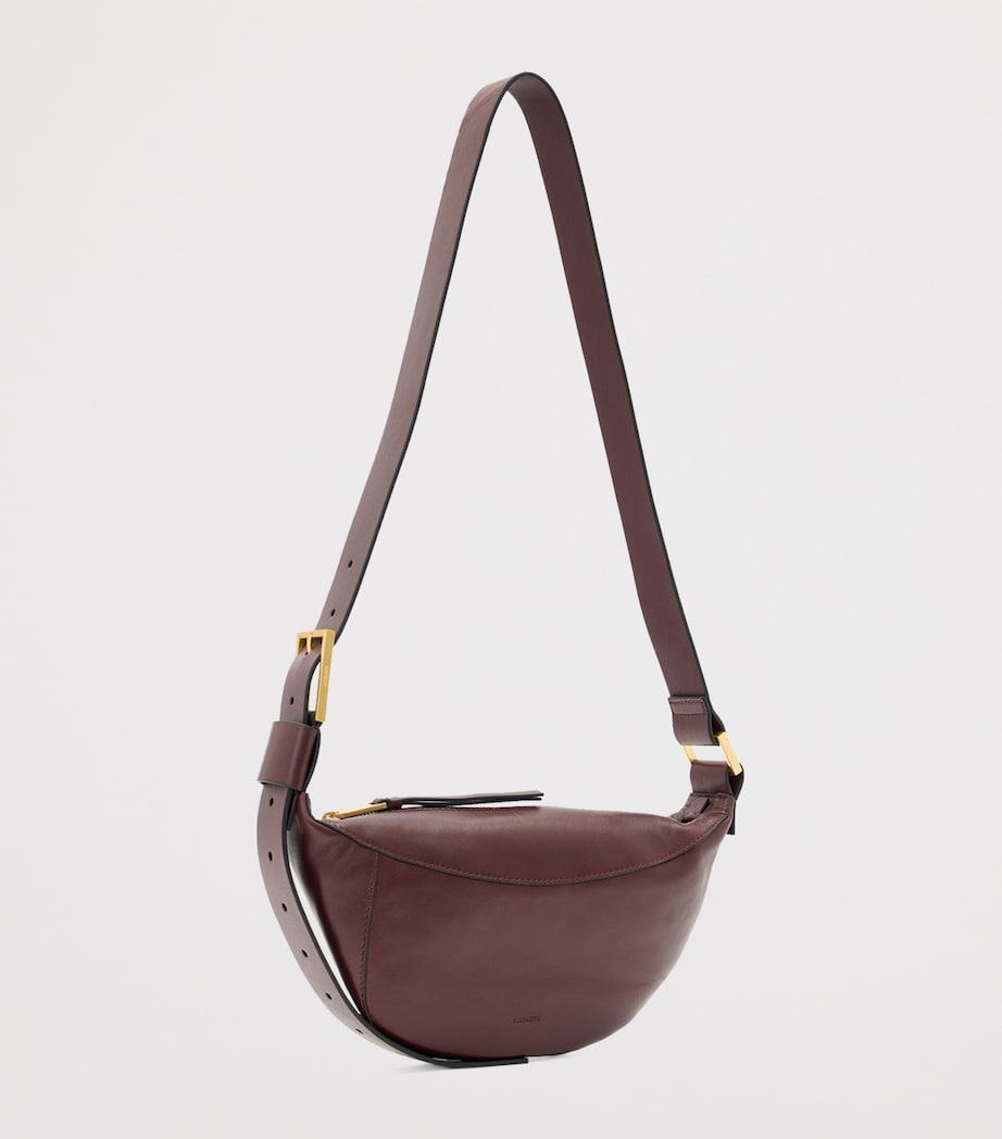 Leather Luna Cross-Body Bag DARK RED Image 3