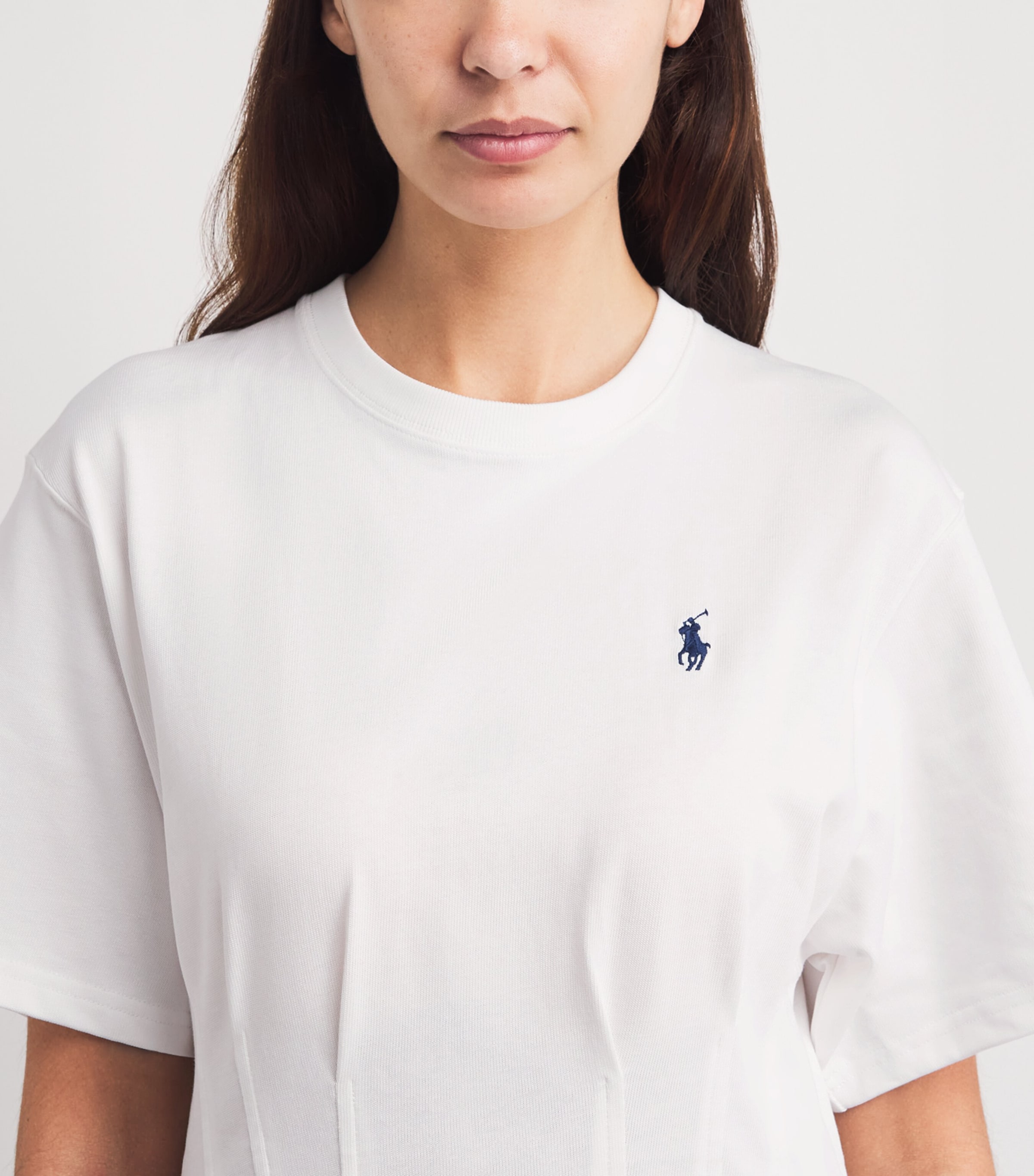Polo Ralph Lauren Womens Cotton Shaped Mini T-Shirt Dress White Image 3