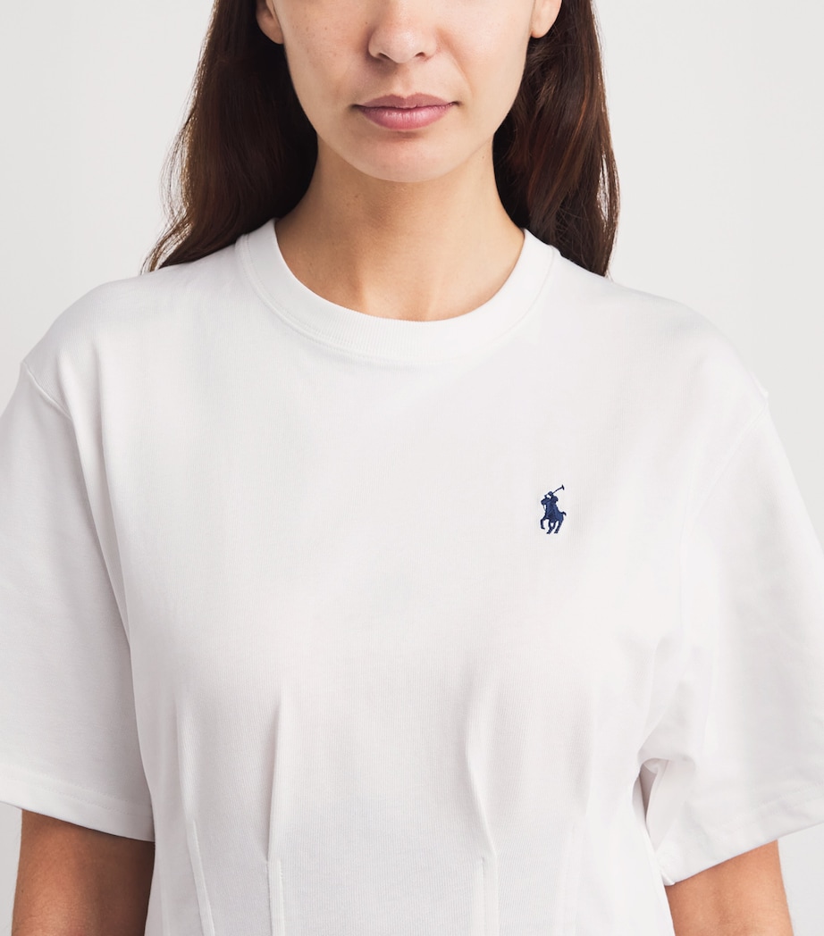 Polo Ralph Lauren Womens Cotton Shaped Mini T-Shirt Dress White Image 3