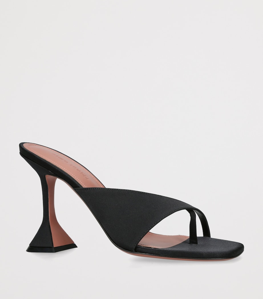 Amina Muaddi Satin Shiona Mules 95 Black Image 3