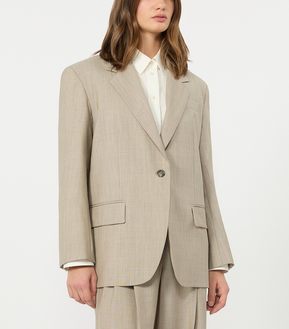Weekend Max Mara Womens Virgin Wool Blazer Hazelnut Brown Image 2