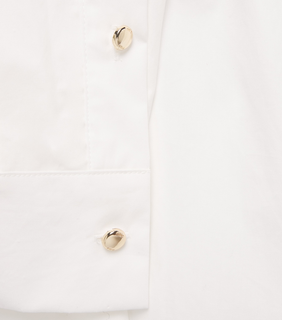 Maje Womens Cotton Fitted Lace-Up Shirt White Image 6