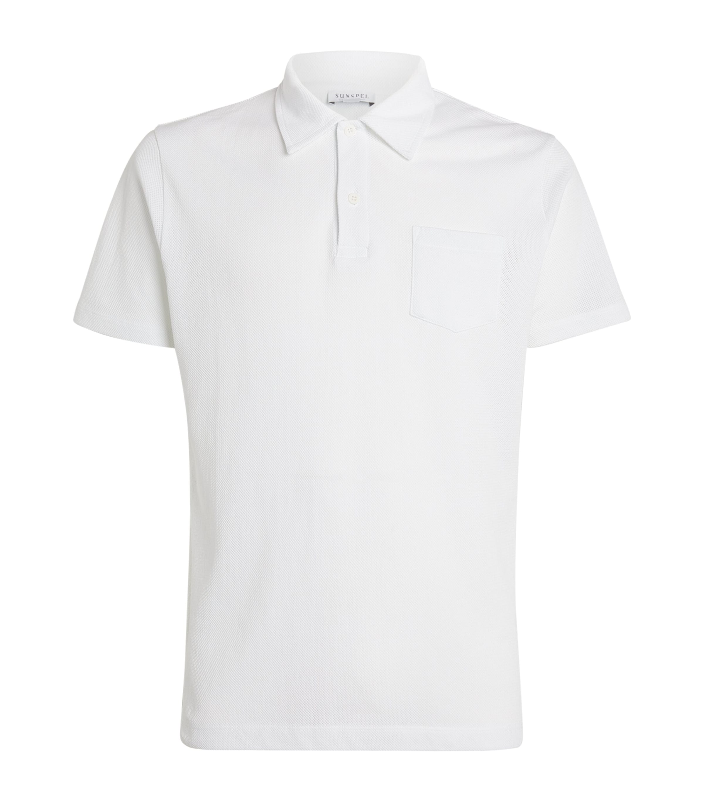 Sunspel Mens Supima Cotton Riviera Polo Shirt Whaa White Image 1