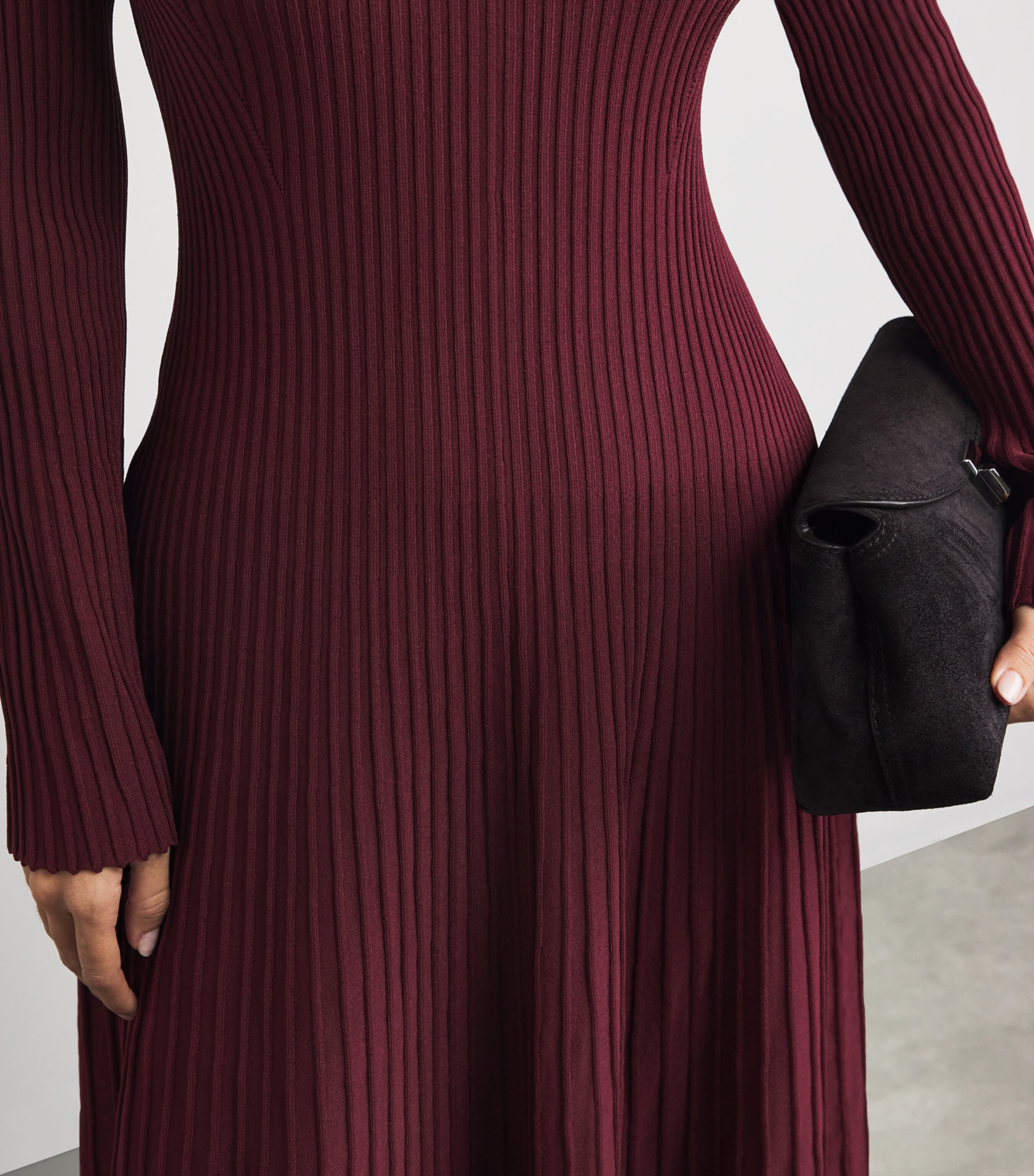 Ribbed Genna Midi Dress CRANBERRY Image 6