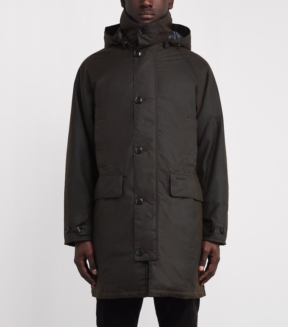 Waxed Water-Resistant Beaudale Trench Coat DARK BROWN Image 3